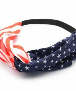 Onlineamericanstore Women American Flag Sporting Sweatband Stretch Headband Hair Band Hairbands Bandana Headwrap Girls Hair Accessories