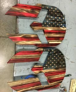 Online American Store Wood Spartan Helmet - Man Cave Decor - Wood American Flag - Rustic Wall Art - Patriotic Wall Art - Wooden Spartan - Charred Wood Helmet