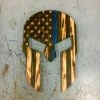 Online American Store Wood Spartan Helmet - Thin Red Line - Wood American Flag - Thin Blue Line - Patriotic Wall Art - Wooden Spartan - Charred Wood Helmet