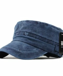 The American Store Baseball Caps [FLB] 2016 Classic Vintage Flat Top Mens Washed Caps And Hat Adjustable Fitted Thicker Cap Winter Warm Military Hats For Men