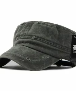 The American Store Baseball Caps [FLB] 2016 Classic Vintage Flat Top Mens Washed Caps And Hat Adjustable Fitted Thicker Cap Winter Warm Military Hats For Men