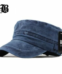 The American Store Baseball Caps [FLB] 2016 Classic Vintage Flat Top Mens Washed Caps And Hat Adjustable Fitted Thicker Cap Winter Warm Military Hats For Men
