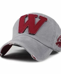 FLB Official Store Baseball Caps [FLB] Cotton Embroidery Letter W Baseball Cap Snapback Caps Bone Casquette Hat Distressed Wearing Fitted Hat For Men Custom Hats