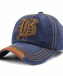 FLB Official Store Baseball Caps [FLB] Cotton Embroidery Letter W Baseball Cap Snapback Caps Bone Casquette Hat Distressed Wearing Fitted Hat For Men Custom Hats