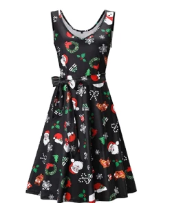 SYourself Store 2018 New Winter Christmas Dress For Women Elk Snowflake Autumn Long Sleeve 5XL Plus Size Lady Casual A-Line Mini Dress Vestidos