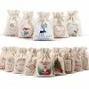 The American Store 1PC 2017 New Year Christmas Candy Bag Santa Claus Drawstring Canvas Sack Tableware Rustic Vintage Stockings Gift Bag GI899499