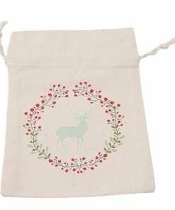 The American Store 1PC 2017 New Year Christmas Candy Bag Santa Claus Drawstring Canvas Sack Tableware Rustic Vintage Stockings Gift Bag GI899499