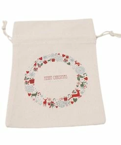 The American Store 1PC 2017 New Year Christmas Candy Bag Santa Claus Drawstring Canvas Sack Tableware Rustic Vintage Stockings Gift Bag GI899499