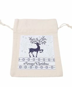The American Store 1PC 2017 New Year Christmas Candy Bag Santa Claus Drawstring Canvas Sack Tableware Rustic Vintage Stockings Gift Bag GI899499