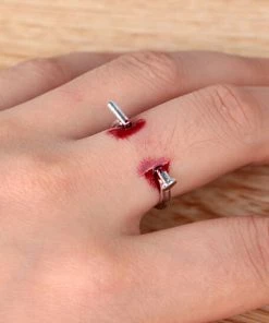 NUOLUX Fashioning Store 1PC Adjustable Nails Halloween Creative Unisex Horrifying Finger Ring Ring Simple Style For Halloween Party Women Gifts Halloween Accessories