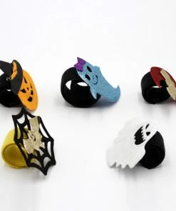 Shop2841004 Store 10 Chrismas Patted Circle Clap Ring Halloween Kids Masquerade Party Performance Pumpkin Witch Ghost Bat Bracelet Ornament Gifts Halloween Kids Clothing