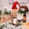 Online American Store 1PC Christmas Santa Claus Knitting Red Wine Bottle Cover For Bar Xmas Snowman Bottle Bag Decoration Dinner Table Decor For Home