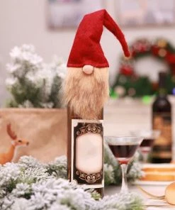 Online American Store 1PC Christmas Santa Claus Knitting Red Wine Bottle Cover For Bar Xmas Snowman Bottle Bag Decoration Dinner Table Decor For Home