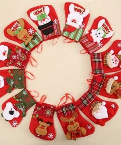 Super Dancing Queen Christmas Ornaments 1PC Christmas Stockings Hanging Christmas Tree Decoration Ornaments New Year Candy Bag Gifts Socks Stocking Xmas Ornament S35