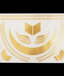 The American Store Halloween Temporary Tekashi69 Tattoos 1PC Flash Metallic Waterproof Tattoo Gold Silver Women Fashion Henna YS-51 Peacock Feather Design Face Freckle Temporary Tattoo