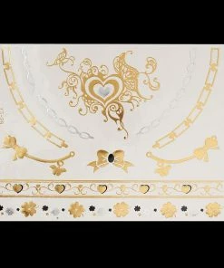 The American Store Halloween Temporary Tekashi69 Tattoos 1PC Flash Metallic Waterproof Tattoo Gold Silver Women Fashion Henna YS-51 Peacock Feather Design Face Freckle Temporary Tattoo