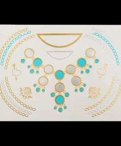 The American Store Halloween Temporary Tekashi69 Tattoos 1PC Flash Metallic Waterproof Tattoo Gold Silver Women Fashion Henna YS-51 Peacock Feather Design Face Freckle Temporary Tattoo