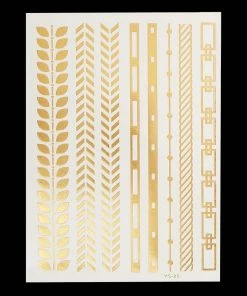 The American Store Halloween Temporary Tekashi69 Tattoos 1PC Flash Metallic Waterproof Tattoo Gold Silver Women Fashion Henna YS-51 Peacock Feather Design Face Freckle Temporary Tattoo