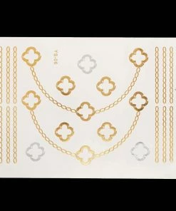 The American Store Halloween Temporary Tekashi69 Tattoos 1PC Flash Metallic Waterproof Tattoo Gold Silver Women Fashion Henna YS-51 Peacock Feather Design Face Freckle Temporary Tattoo