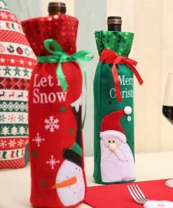 Online American Store 1Pc Christmas Gift Wrap Storage Merry Christmas Wine Holder Bags 2 Designs Hotel Christmas Decoration Best Present