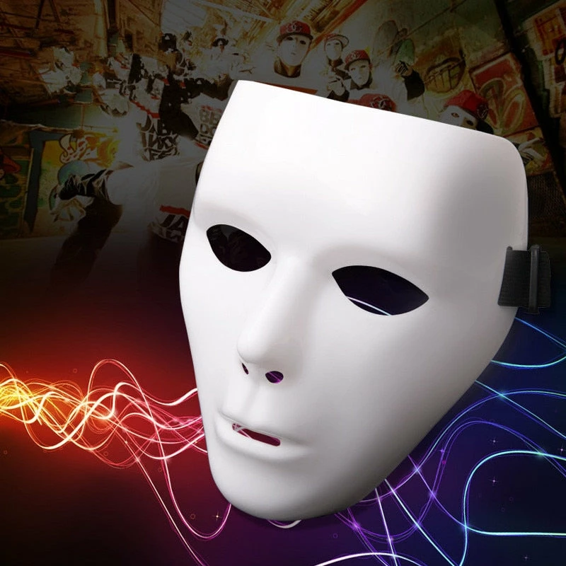 Hommy Store Halloween Mask 1Pc Cool PVC Mask Ghost Dance Masks Hip Hop Mask White Night Lights For Home Bar Nightclub Party Props Supplies 9 Hommy Store Halloween Mask 1Pc Cool PVC Mask Ghost Dance Masks Hip Hop Mask White Night Lights For Home Bar Nightclub Party Props Supplies
