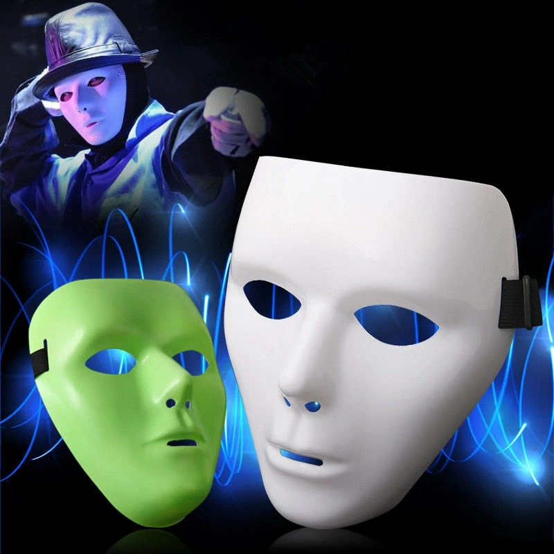 Hommy Store Halloween Mask 1Pc Cool PVC Mask Ghost Dance Masks Hip Hop Mask White Night Lights For Home Bar Nightclub Party Props Supplies 8 Hommy Store Halloween Mask 1Pc Cool PVC Mask Ghost Dance Masks Hip Hop Mask White Night Lights For Home Bar Nightclub Party Props Supplies