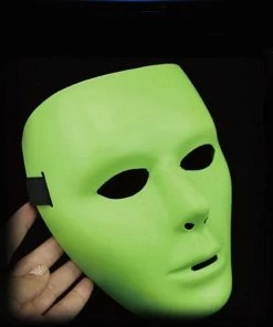 Hommy Store Halloween Mask 1Pc Cool PVC Mask Ghost Dance Masks Hip Hop Mask White Night Lights For Home Bar Nightclub Party Props Supplies