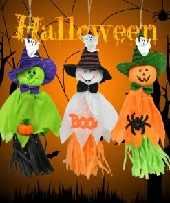The American Store 1Pc Halloween Party Decoration Horror Ghost Kids Trick Hanging Garland Decoration Witches Pendant Props Decoration Hanging Ghost
