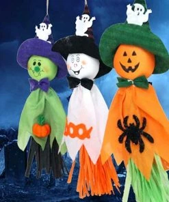 The American Store 1Pc Halloween Party Decoration Horror Ghost Kids Trick Hanging Garland Decoration Witches Pendant Props Decoration Hanging Ghost