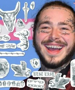 The American Store Post Malone Ultimate Temporary Tattoos Set | For Halloween Costume | Rapper Tattoos Halloween Temporary Tekashi69 Tattoos