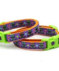 Onlineamericanstore Halloween Large Size Cat Collar | Witchy Boots On Purple Halloween Kitten Collar Halloween Pets Accessories