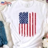 The American Store 4th Of July Women's Summer T Shirts Ladies Causal American Flag Independence Day Short Sleeve Hem Split Shirt Camisas Mujer 2019 Women Clothing