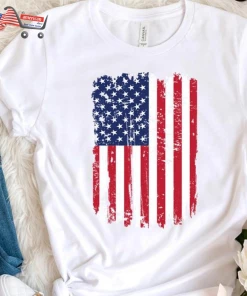 The American Store 4th Of July Women's Summer T Shirts Ladies Causal American Flag Independence Day Short Sleeve Hem Split Shirt Camisas Mujer 2019 Women Clothing
