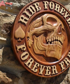 The American Store Accessories Harley Davidson Logo Bike American Patriot Motorcycle Wooden Carved Coat Of Arms Wood Picture Plaques Decor Wall Hanging Gift Home Decor