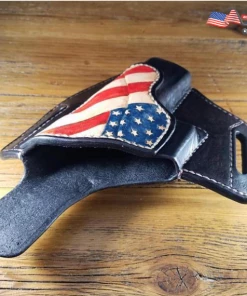 Onlineamericanstore Military Clothing & Accessories Custom Leather Holster With American Flag Theme For Full Size Glock