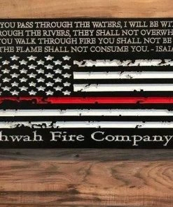 The American Store American Flag Christmas Custom Sign | Rustic Home Decor For Firefighter Personalized Gift Concealment Flags