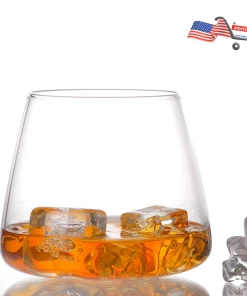 The American Store Casual Glasses TNG Handcrafted Whiskey Glass, Set Of 2 - Prime Lead-Free Ultra Clarity Glass - Perfect For Drinking Bourbon Or Scotch - Deluxe Gift Box.