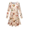 The American Store Autumn Winter New Women Christmas Dresses Long Sleeve O Neck Christmas Tree Snowman Printed Slim Dress Knee Length Big Size F40