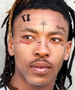 The American Store Halloween Temporary Tekashi69 Tattoos Face Temporary Tatoos Set - Inspired By XXXTentacion