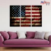 The American Store Concealment Flags American Rustic Patriotic 3 Panel US Flag | Deployment Gift For Firefighter And Police Officers