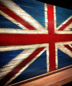 The American Store American Flag / Union Jack - Wooden British Flag, Rustic British Flag Concealment Flags