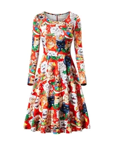 Shop4530021 Store Christmas Women Clothing 2018 Autumn Women Christmas Dress XL Plus Size New Year Festival Large Size Long Sleeve Tree Casual Vintage Winter Dress Ladies