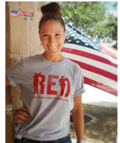 The American Store RED T-shirt Remember Everyone Deployed Labor Day | Veterans Day Military T-shirt