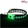 Pugs2Persians Glowing Skulls Cat Collar On Black | Small And Large Cat / Kitten Collar | Glow In The Dark