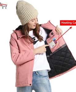 The American Store Men Winter Thick USB Heating Cotton Jacket Waterproof Windbreaker Hooded Winter Coat Men Thick Warm Mens Winter Jacket Parka