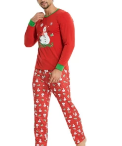 The American Store Christmas Family Collection Xmas Snowman Family Matching Pajamas Clothing Set Adult Kids Men Women Nightwear Christmas Pjs Family Matching Clothes