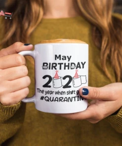 Onlineamericanstore Quaranitine Birthday Gifts May Birthday Mug, Quarantine Mug, Quarantine Birthday, Face Mask, First Quarantine Birthday, Cotton Mask, Reusable Mask, Caution Party
