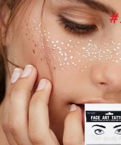 The American Store 1 Pack Face Temporary Tattoo Sticker Bling Bling Jewelry Face Eyes Stars Moon Freckle Beauty Makeup Sticker Halloween Temporary Tekashi69 Tattoos