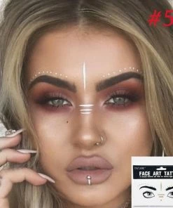 The American Store 1 Pack Face Temporary Tattoo Sticker Bling Bling Jewelry Face Eyes Stars Moon Freckle Beauty Makeup Sticker Halloween Temporary Tekashi69 Tattoos