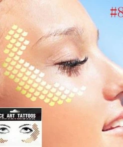 The American Store 1 Pack Face Temporary Tattoo Sticker Bling Bling Jewelry Face Eyes Stars Moon Freckle Beauty Makeup Sticker Halloween Temporary Tekashi69 Tattoos